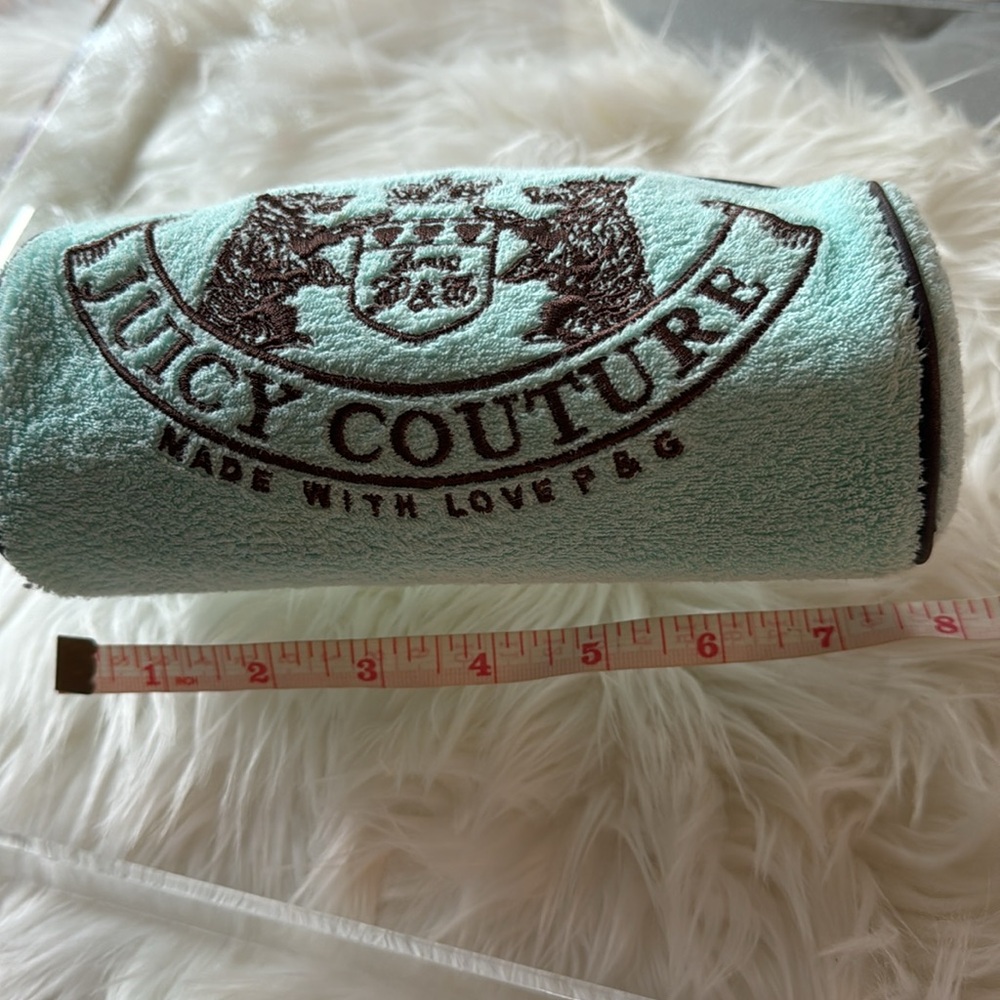 Juicy Couture Vintage Blue Terrycloth Barrel Cosmetic Bag - Picture 7 of 8